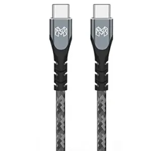 USB C to C Cable 100W [2 Meter 6.6ft] PD 5A Fast Charging 480Mbps Data Sync Nylon Braided Unbreakable Type C to Type C Cable for Smartphones Tablets Laptops Type C Devices PD Technology (GREY)