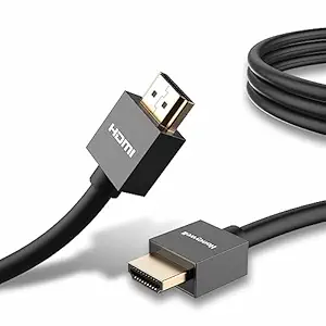 HDMI Cable v2.0 with Ethernet, 3D/4K@60Hz Ultra HD Resolution, 1 Mtr, 18 GBPS Transmission Speed, High-Speed, Compatible with all HDMI Devices Laptop Desktop TV Set-top Box Gaming Console