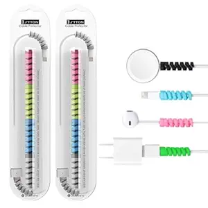 8 Pcs Spiral Sleeves for Charger Cable Protector Data Cable Saver Charging Cord Protective Cable Cover Headphone MacBook Laptop Earphone Cell Phone (Set of 2)
