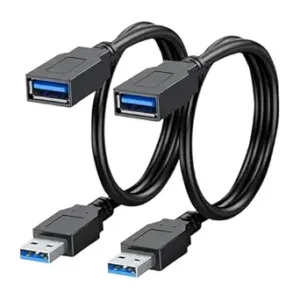 USB 3.0 Extension Cable Extender SuperSpeed 5Gbps USB 3.0 Type A Male to USB A Female Extension Cord for Printer, TV, Hard Drive, Keyboard 30cm - 2 Pack
