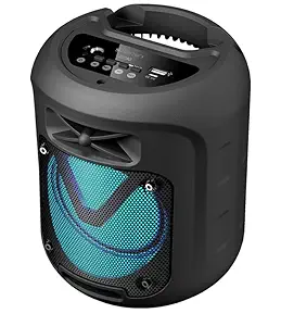 Sound Feast 90 10W Output, Portable Wireless Speaker with Bluetooth v5.0, FM Radio, TWS, 6.3mm Wired Mic Support, USB, mSD, AUX, Mobile Holder and RGB Lights