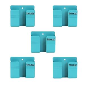 Wall Mounted Mobile Holder| Multipurpose Stand for Phone Charging & Remote Storage | Wall Mount Organizer for Bedroom & Office | Space-Saving Holder with Charging Hole (Green-5PC)