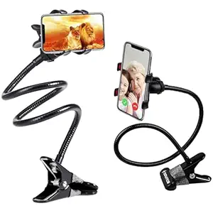 Mobile Stand Holder Metal Built - Cell Phone Stand Perfect for Video Table Online Class Home Bed Flexible Charging Hand Bike Movie Office Gift Desktop Heavy Duty Lazy Mount Multi Angle Clamp