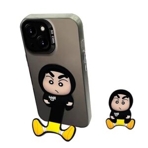Adorable Cartoon Silicone Phone Stand – Fun Adhesive Kickstand with Extendable Cartoon Legs, Flexible & Durable, Universal Cute Desk Accessory Compatible with All Smartphones-Shin-chan Angry
