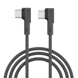 Konnect L 60W PD Type C to Type C Mobile Charging Cable, 1.2M, Fast Data Sync, Tangle Resistant, TPE+Nylon Braided(Grey)