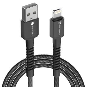 Konnect X USB to 8 Pin/Lightning Fast Charging Cable with 3A Output,Data Sync,Nylon Braided, Aluminium Alloy Shell, Compatible With iPhone 14,13,12,11, X, 8 Pro/Pro Max Series, iPad (Black)