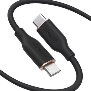 Type C to Type C 100W Flow Cable, 6ft Black, Powerline III Flow Cable, Super Fast Charging Cable (50% Charge in 30 mins), 25X More Durable, Data Sync Compatibility & Power Delivery (Black)