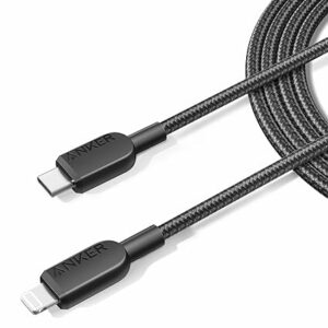 USB C to Lightning Cable, 310 USB-C to Lightning Braided Cable(6ft, Black), MFi Certified, Fast Charging Cable for iPhone 14 Plus 14 14 Pro Max 13 13 Pro iPhone 12 (Charger Not Included)