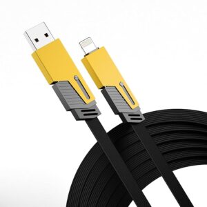 120W 4 in 1 Multi Function Braided Fast Charging Cable with Lightning to USB-C, Type C-C, Ligthning to USB, Military Grade Durability, Compatible for iPhone, Samsung, Oneplus Series & More