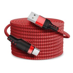 10FT USB to Type C Cable, 62W USB to Type C Cable Fast Charging Nylon Braided Data Cable, Support 480Mbps Data Sync Compatible with iPhone 15/15 Pro/15 Pro Max, Galaxy S24/S23, MacBook, Tablet