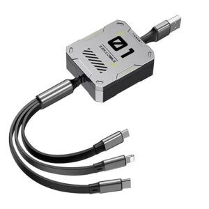 100W / 6A Speed Fast Charging USB 3.0 Cable 4 Ft / 1.2m to 3-in-1 Long Charging Cord with Type C + Micro USB + Lightning Connector 480 Mbps Data Transfer for Laptop, Tablets, Smartphones & More