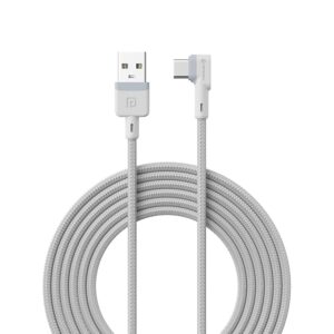 Konnect L Fast Charging 3A Type-C Cable 2 Meter with Charge & Sync Function for All Type-C Devices (White)