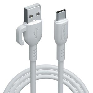 Konnect Core 3 USB-A to Type C Fast Charging Cable for Smartphones,Tablets, Speakers, Laptops & Other Type C Devices, Inbuilt Cable Management Hook,3.0A Max Output,Fast Data Sync(White)