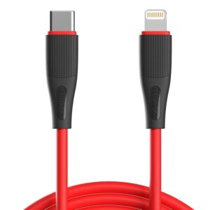 Silklink 20W Type-C to 8 Pin Fast charging Cable for Lightning Devices,Premium Silicon Cable, 1M (Red)