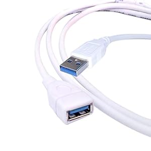USB Extender, USB 2.0 Extension Cable Male to Female USB Cable High-Speed Data Transfer Compatible with Keyboard, Mouse, Hard Drive, Xbox, Laptop/PC/Mac/Printer, 1.5 Meter (White)