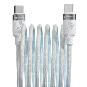 Snaplink C Square 60W Type C to Type C Magnetic Coiled Cable, Strong Nylon Braided, Aluminum Alloy Material, Fast Data Sync, Type C Fast Charging Compatible With Laptop,Smartphone,Tablets