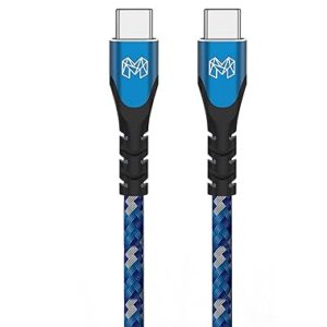 USB C to C Cable 100W [2 Meter 6.6ft] PD 5A Fast Charging 480Mbps Data Sync Nylon Braided Unbreakable Type C to Type C Cable for Smartphones Tablets Laptops Type C Devices PD Technology (BLUE)
