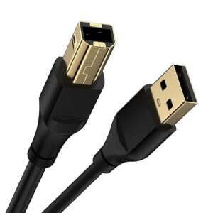 High Speed USB 2.0 (1.5 Meter) Printer Cable USB Scanner Cable A Male to B Male Compatible with Printers, Scanner for Canon, Brother, Dell, HP, Samsung, Lexmark, Panasonic 2 Year Warranty
