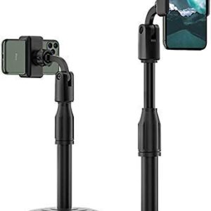Phone Tabletop Stand Height Angle Adjustable Stand, Phone Holder for Desk Compatible with OnePlus Redmi Samsung Mi Oppo Vivo iPhone12 Mini 11 Pro Xs Xr X 8 7 Plus, All Smartphones (Black)