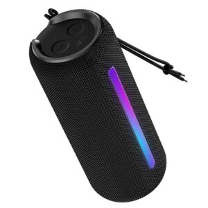 Stone Spinx Pro Bluetooth Speaker with 20 W RMS Sound, Up to 8 hrs of Playtime, BTv5.0, Built-in Mic, RGB LEDs, TWS Feature, TF Card, AUX Port & USB Type-C Port(Midnight Black)