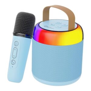 Newly Launched Fusion Bliss 16W Bluetooth Speaker with Wireless Karaoke Mic, 6Hrs Playtime, Vibrant RGB Lights, Voice Effects, Multi-Play Modes BT5.3/TF Card & Type-C Charging Port (Blue)