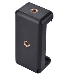 Plastic Mobile Holder Clip for Tripods with 1/4-Inch Mounting Screw, Compatible with Most Smartphones, ForIphone & Samsung Galaxy Models, Ideal for Videographers & Photographers (Black)