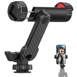 Mobile Phone Mount for Tripod Stand, Smartphone Mount Adapter for Tripod Stand Retractable Phone Holder 360° Rotates and 180° Tilts Angle Universal 1/4" Mount Phone Holder for Tripod, Camera