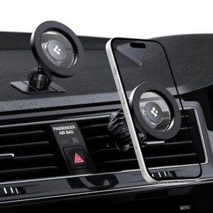 Magnetic Air Vent Car Mobile Holder [Super Strong Magnet] [MagSafe Ring Included][Extra Mini Dashboard Mount] for iPhone 16/15/14/13/12, Samsung Galaxy Series and More - Black