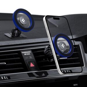 Magnetic Air Vent Car Mobile Holder [Super Strong Magnet] [MagSafe Ring Included][Extra Mini Dashboard Mount] for iPhone 16/15/14/13/12, Samsung Galaxy Series and More - Blue