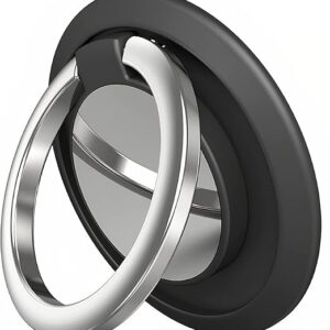 Universal Magnet Mobile Phone Ring Grip Holder Stand 360 Degree Rotation with Finger Ring for All Mobile Phone and Tablet (Black)