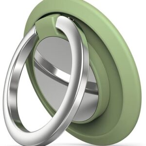 Universal Magnet Mobile Phone Ring Grip Holder Stand 360 Degree Rotation with Finger Ring for All Mobile Phone and Tablet (Matcha Green)