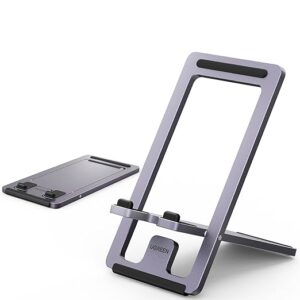 Cell Phone Stand for Desk Adjustable Aluminum Holder Foldable Compatible with iPhone 16 Pro Max, Galaxy S24 Ultra