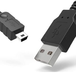 JGD 5 Pin Mini USB Cable (1.5 M) USB 2.0 Type A to Mini B Cable Compatible with GoPro Hero 3+, PS3 Controller, MP3 Player, Digital Camera, Black