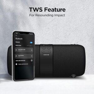 14W Bluetooth Speaker with Upto 9 Hours Battery, RGB LEDs, IPX7 and TWS Feature(Black)