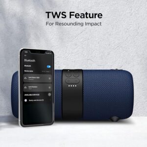 14W Bluetooth Speaker with Upto 9 Hours Battery, RGB LEDs, IPX7 and TWS Feature(Blue)