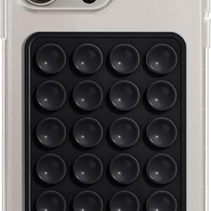 Suction Phone Case, Phone Suction Sticker, Silicone Suction Phone Case for Hands-Free Mobile Accessory Holder Grip, Video Phone Accessory Compatible Mirror, Shower-Black (Pack of-1)