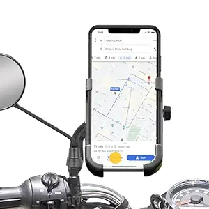 Mobile Holder for Bikes or Bike Mobile Holder for Maps and GPS Navigation, one Click Locking, Firm Gripping, Anti Shake and Stable Cradle Clamp 360° Rotation Phone Mount (Random Color)