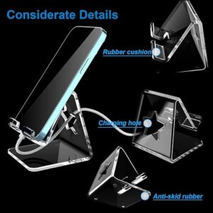 Acrylic Cell Phone Stand, Portable Phone Holder, Phone Stand for Desk, Compatible with Phone16 15 14 13 12 Pro Max Mini 11 SE, Android Smartphone, Desk Accessories
