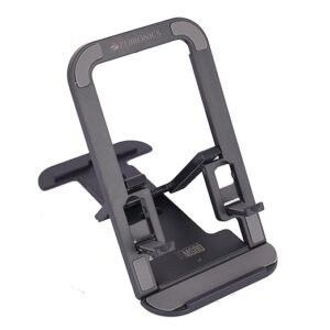 Mobile Holder with Adjustable Height, 10°- 50° Multiangle Adjustment, Foldable Design, Anti Skid Base, Matte Finish, Lightweight and 4 Adjustable Levels (Black)