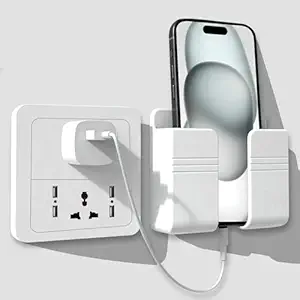 Mobile Phone Charging Stand, Multi-Functional Storage Holder, Bedside Fixed Rack, Bedroom, Office Accessories, Acrylonitrile Butadiene Styrene, White 01, Portable Electronic Devices