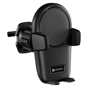 Clamp Z Car Phone Holder Stand with 360 Degree Rotation, AC Vent Mount, Strong Grip, Single Hand Use, Shockproof Build, Mobile Stand for Car (Black)