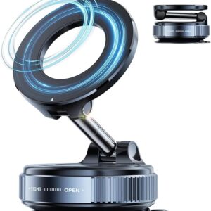 360° Vaccum Magnetic Phones Holder, Magnetic Car Phone Mount, Hands-Free Suction Cup Phones Holder for Car/Gym/Mirror/Shower, Car Mount Compatible with All Mobile (Extended)