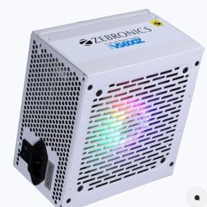VS600Z 600W Premium Power Supply with Silent 120mm RGB Fan, Long Flat Cables, PCIe x 1, SATA x 4, 12V 36A (Max.), Over Voltage/Over Current/Short Circuit Protection (White)