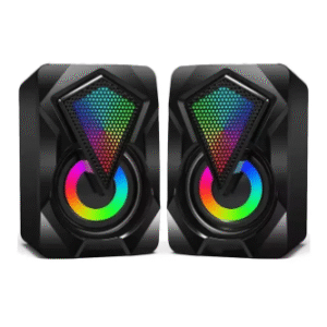Colourful LED Modes System for PC Laptop 10 W Laptop/Desktop Speake 10 W Bluetooth Laptop/Desktop Speaker  (Black, 2.0 Channel)
